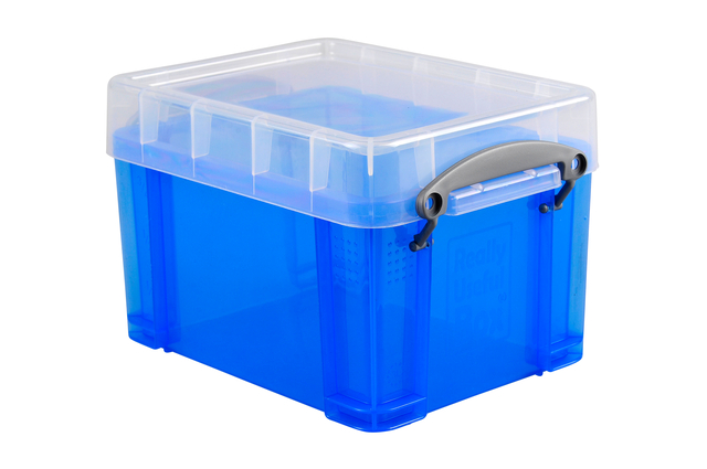 Opbergbox Really Useful 3 liter 245x180x160mm transparant blauw afbeelding
