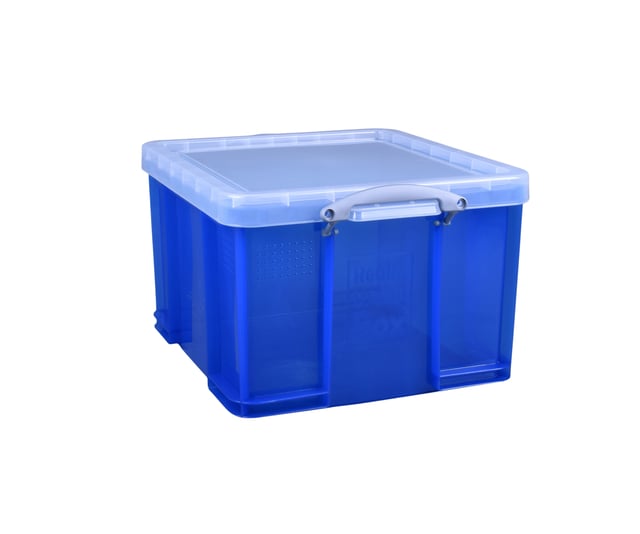 Opbergbox Really Useful 42 liter 520x440x310mm transparant blauw afbeelding