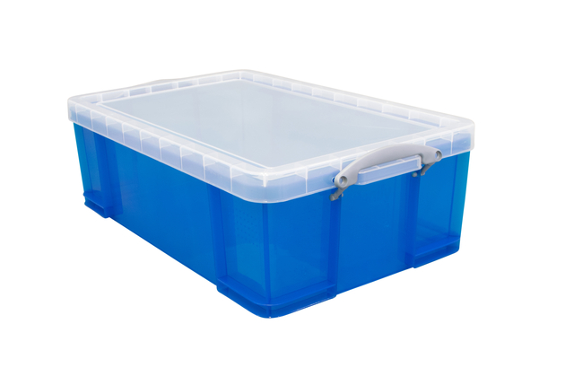 Opbergbox Really Useful 50 liter 710x440x230mm transparant blauw afbeelding