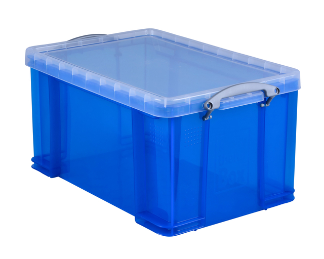 Opbergbox Really Useful 48 liter 600x400x315mm transparant blauw afbeelding
