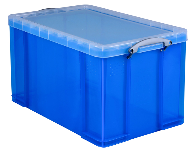 Opbergbox Really Useful 84 liter 710x440x380mm transparant blauw afbeelding