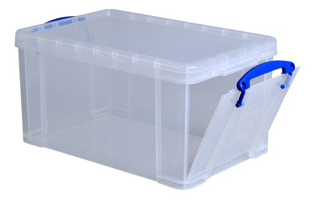 Opbergbox Really Useful 14 liter 395x255x210mm transparant wit afbeelding