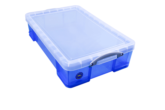 Opbergbox Really Useful 33 liter 710x440x165mm transparant blauw afbeelding