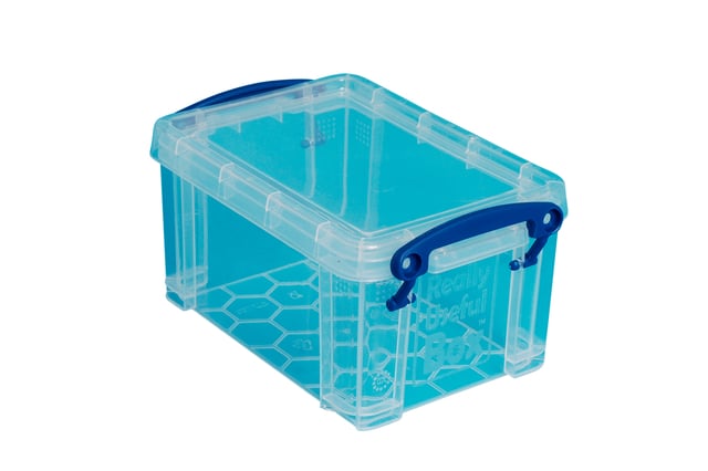 Opbergbox Really Useful 0.7 liter 155x100x80mm transparant wit afbeelding