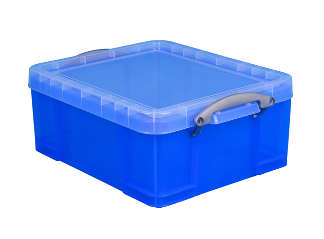 Opbergbox Really Useful 18 liter 480x390x200mm transparant blauw afbeelding