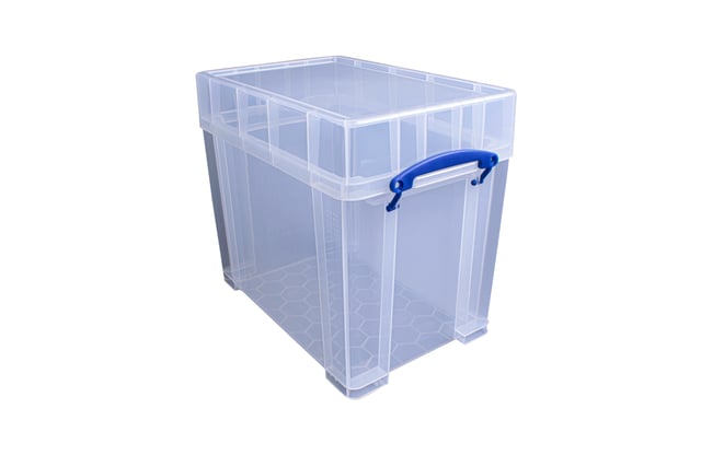 Opbergbox Really Useful 19 liter 395x255x330mm transparant wit afbeelding