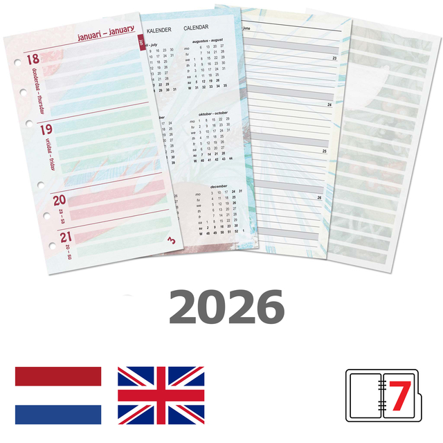 Agendavulling 2026 Kalpa Personal bloemen 7dagen/2pagina&apos;s afbeelding