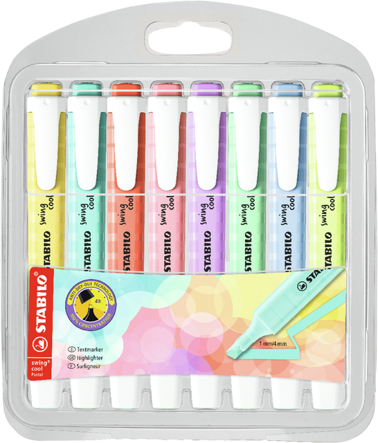 Markeerstift STABILO Swing cool 275/8 assorti etui à 8 stuks afbeelding