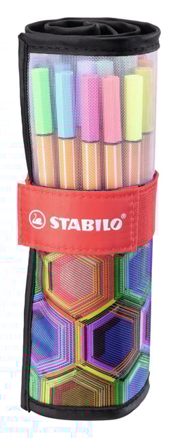 Fineliner STABILO point 88/25 Arty rollerset zwart fijn assorti etui à 25 stuks afbeelding