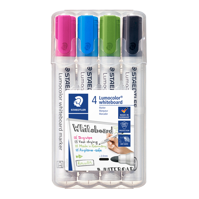 Whiteboardmarker Staedtler Lumocolor 351 set à 4 stuks fun assorti afbeelding
