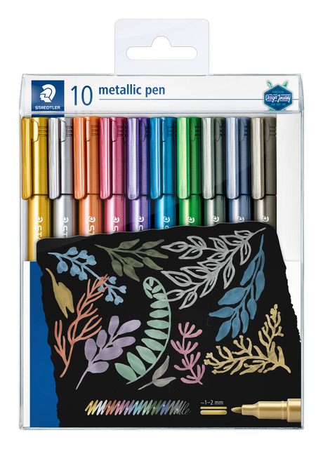 Gelpen Staedtler metallic etui à 10 kleuren afbeelding