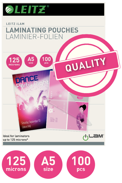 Lamineerhoes Leitz iLAM A5 2x125micron EVA 100stuks — Foto 2 van 2