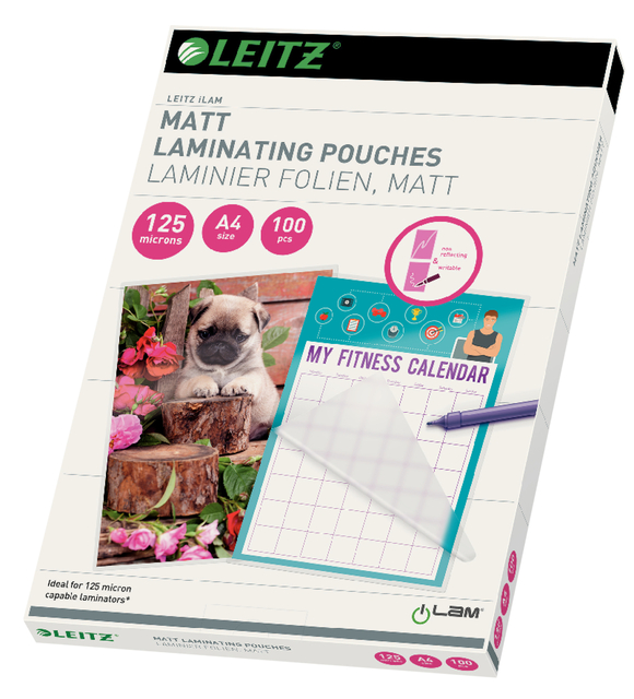 Lamineerhoes Leitz iLAM A4 2x125micron EVA Mat 100stuks afbeelding