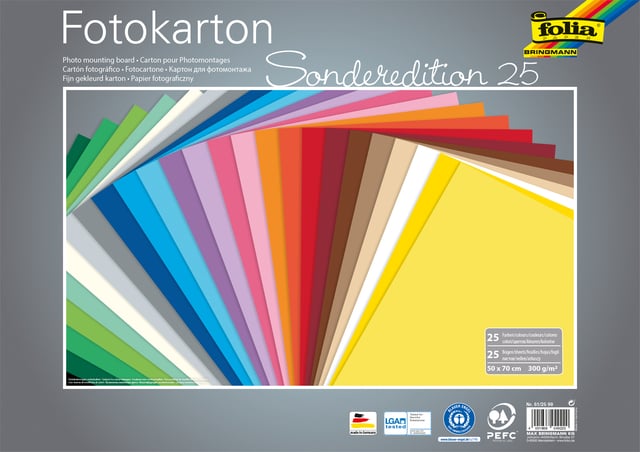 Fotokarton Folia 2-zijdig 50x70cm 300gr 25 vel assorti afbeelding