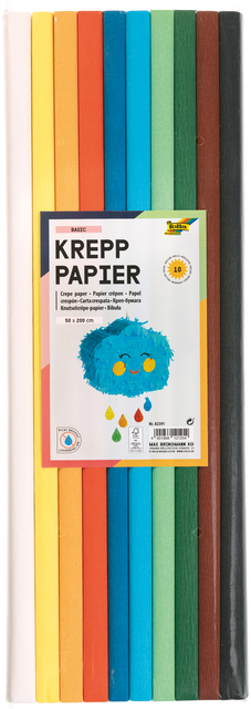 Crêpepapier Folia 50x200cm Basis 10 kleuren afbeelding