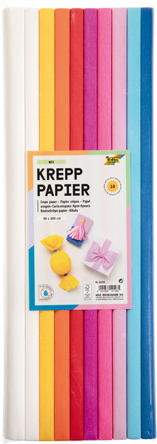 Crêpepapier Folia 50x200cm Mix 10 kleuren afbeelding