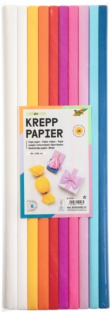 Crêpepapier Folia 50x200cm Mix 10 kleuren afbeelding
