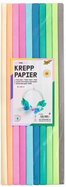 Crêpepapier Folia 50x200cm 10 rollen trendkleuren afbeelding