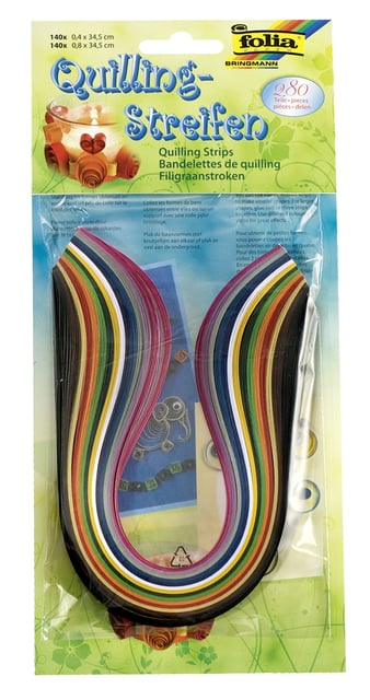 Filigraanstroken Folia 140 stuks 0.4x34.5cm en 140 stuks 0.8x34.5cm assorti kleuren afbeelding