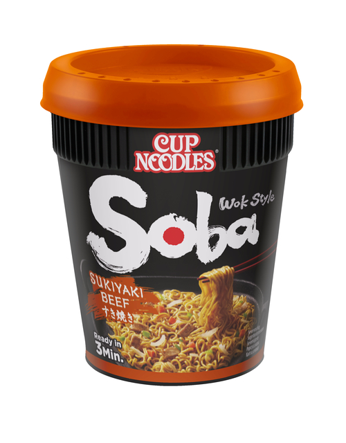 Noodles Nissin Soba sukiyaki beef cup afbeelding