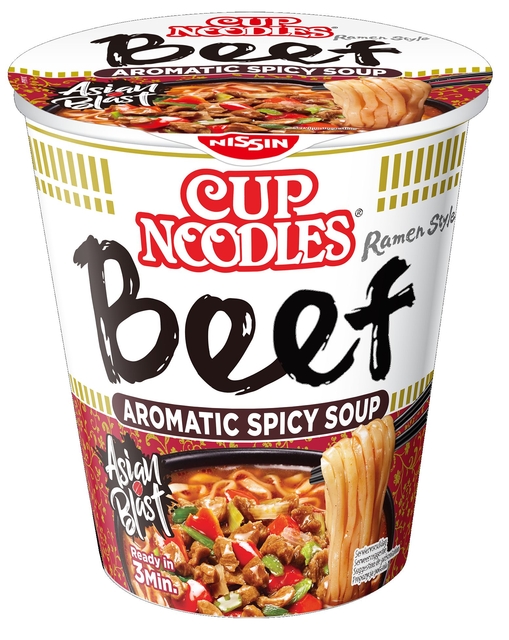 Noodles Nissin 5 spices beef cup afbeelding