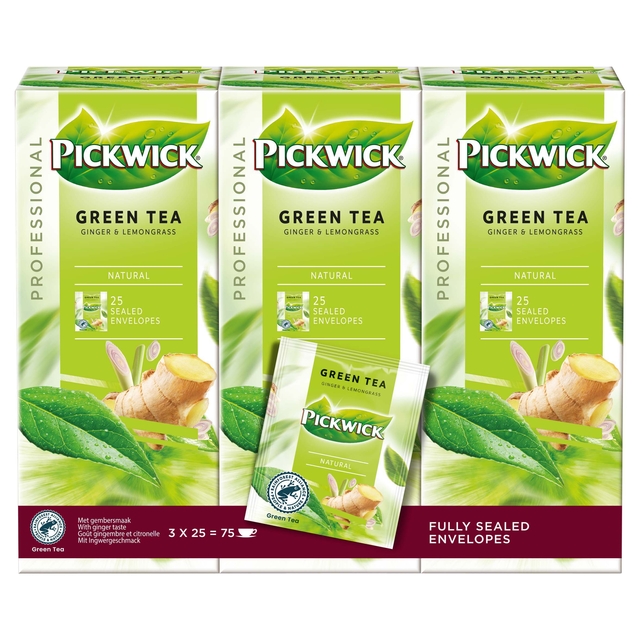 Thee Pickwick green ginger lemongrass 25x2gr afbeelding