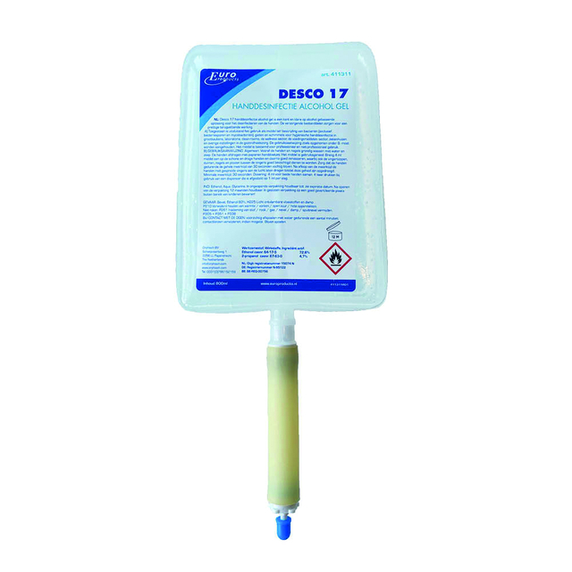 Handdesinfectie Euro Products Q18 alcoholgel Desco 17 800 ml 411311 afbeelding