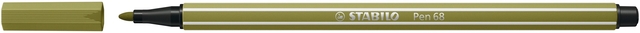 STABILO Pen 68 Brush - Premium Brush Viltstift - Modder Groen - per stuk
