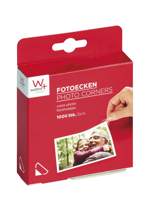 Fotohoeken walther design 10x15mm transparant 1000 stuks afbeelding
