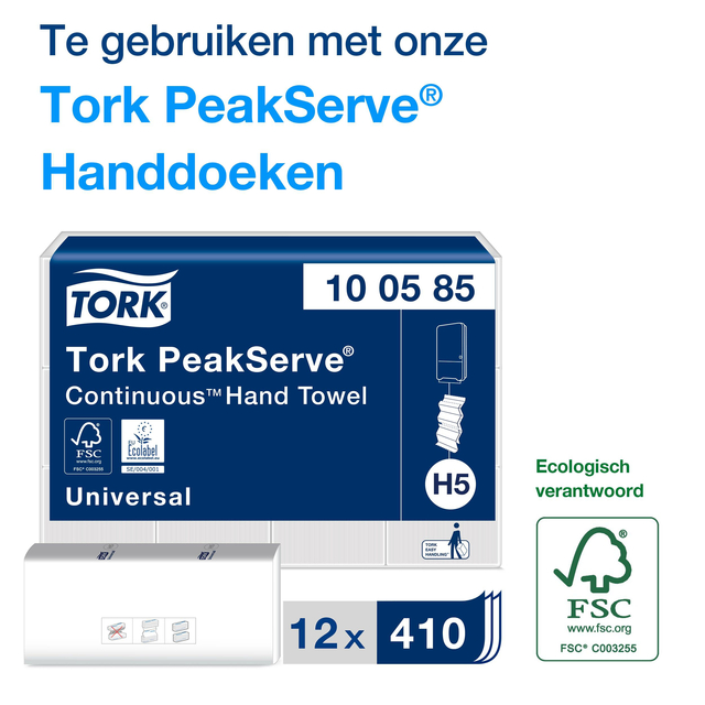 Handdoekdispenser Tork  PeakServe® Mini Continu™ H5 Elevation zwart 552558 — Foto 2 van 2