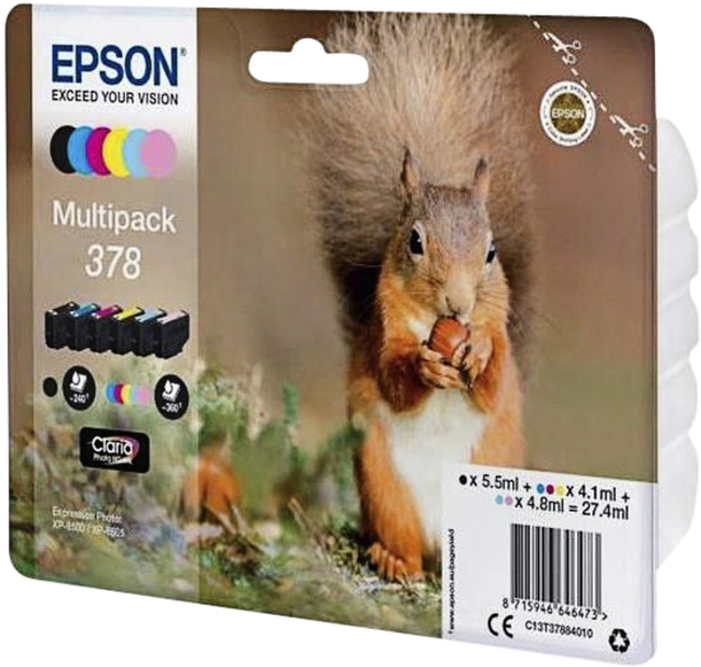 Inktcartridge Epson 378 T3798 6 kleuren afbeelding