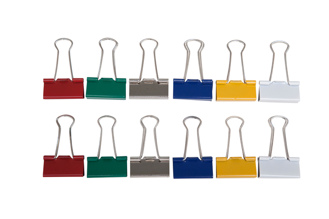 Papierklem MAUL 213 Foldback 32mm capaciteit 13mm assorti 12 stuks afbeelding