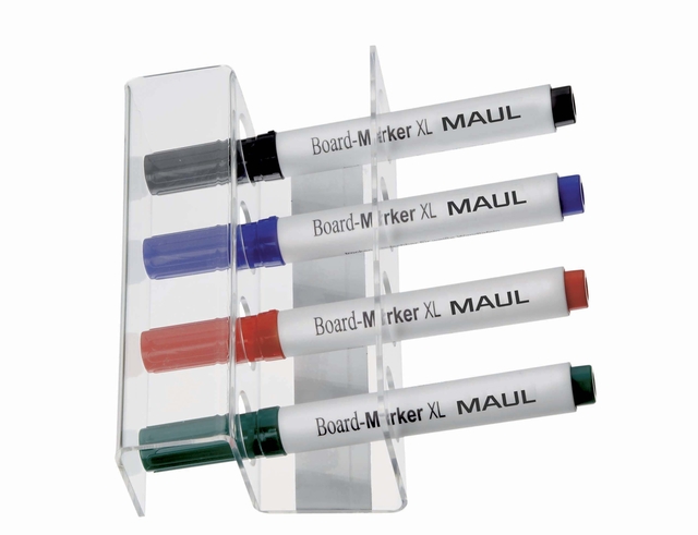 Whiteboard stifthouder MAUL universeel acryl magnetisch voor 4 stiften afbeelding