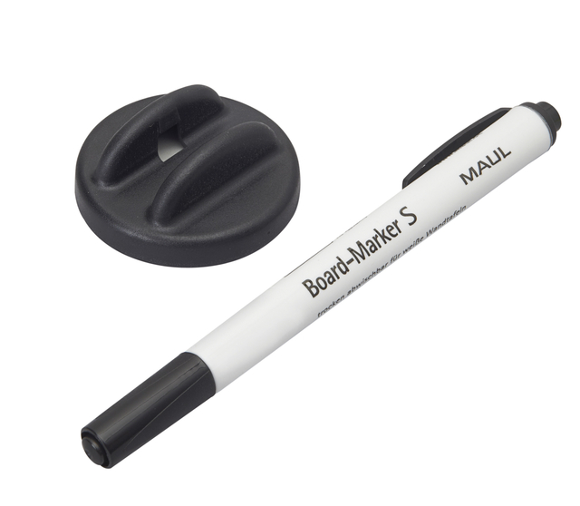 Whiteboardwisser MAUL met whitebordstift zwart magnetisch — Foto 2 van 2