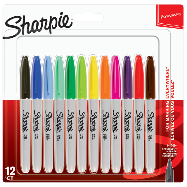 Viltstift Sharpie rond fijn assorti blister à 12 stuks afbeelding