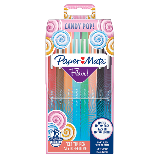 Fineliner Paper Mate Flair Candy Pop wallet à 16 kleuren afbeelding