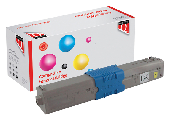 Toner Quantore alternatief tbv Oki 46471101 geel afbeelding