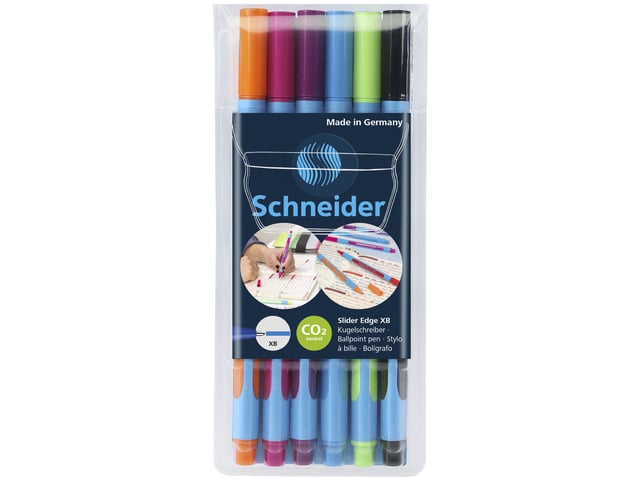 Balpen Schneider Slider Edge extra breed assorti etui à 6 stuks afbeelding