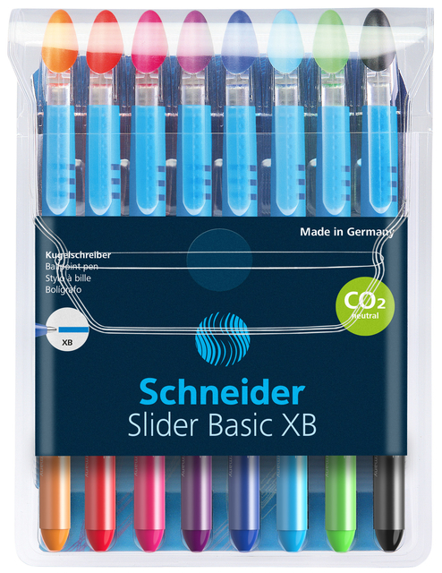 Rollerpen Slider Basic Colours extra breed etui à 8 stuks afbeelding