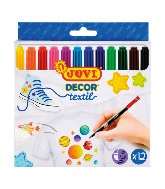 Textielstift Jovi assorti set à 12 stuks afbeelding