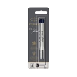 Balpenvulling Parker Quinkflow medium zwart blister à 3 stuks