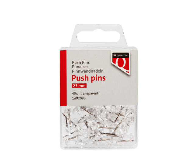 Push pins Quantore 40 stuks transparant afbeelding
