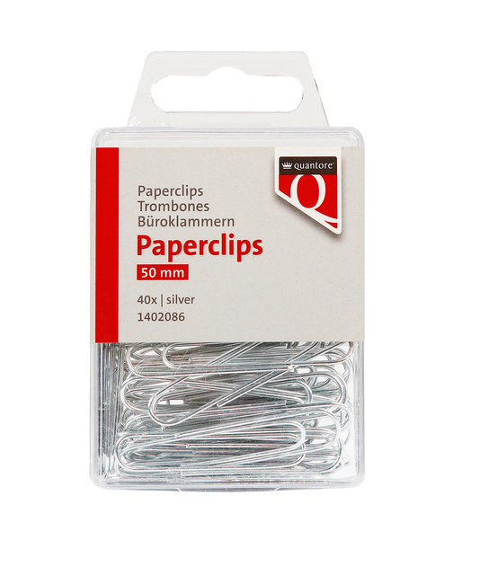 Paperclip Quantore 50mm rond 40 stuks zilver afbeelding