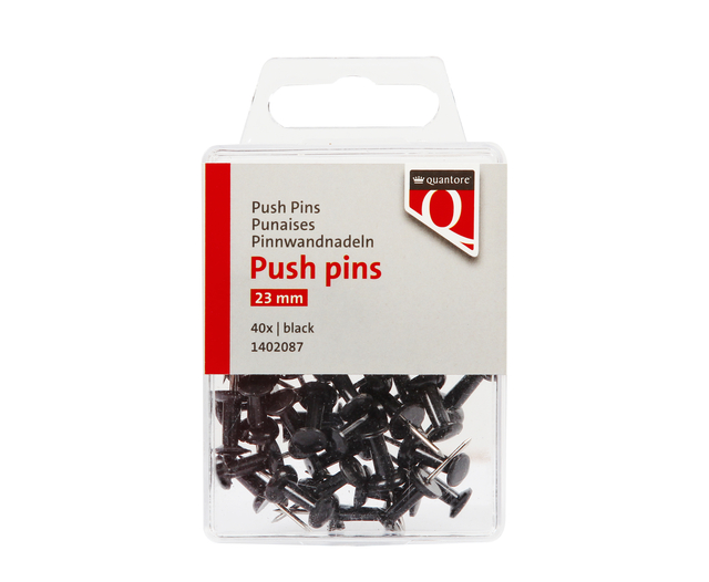 Push pins Quantore 40 stuks zwart afbeelding