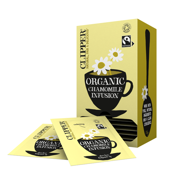 Thee Clipper infusion chamomile bio 25 zakjes afbeelding