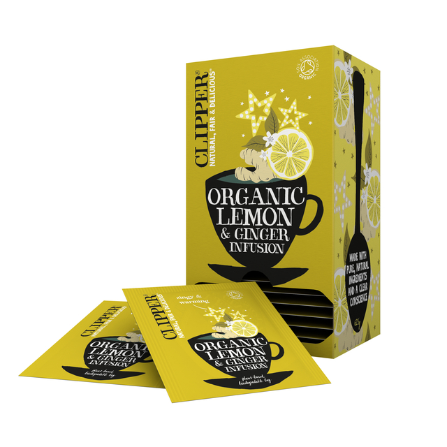 Thee Clipper infusion lemon and ginger bio 25 zakjes afbeelding
