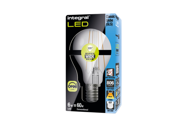 Ledlamp Integral E27 2700K warm wit 6.3W 806lumen afbeelding