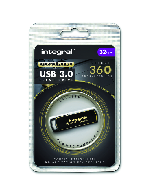 USB stick 3.0 Integral Secure 360 USB-A 32GB zwart — Foto 2 van 2