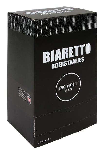 Roerstaafjes Biaretto hout 11cm 2000 stuks afbeelding