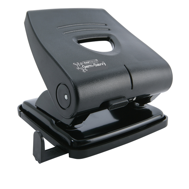 Perforator Rapesco Germ-Savvy Heavy Duty 827-P antibacterieel 2-gaats zwart afbeelding